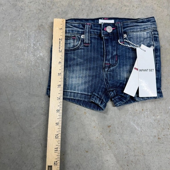 Girls Hudson Toddler Denim Shorts 12 Months NEW Striped Stretch Blend - Picture 6 of 6